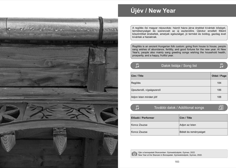 New Year songs — bilingual song spread (low resolution preview)